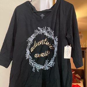 3/4 sleeved adventure awaits tshirt